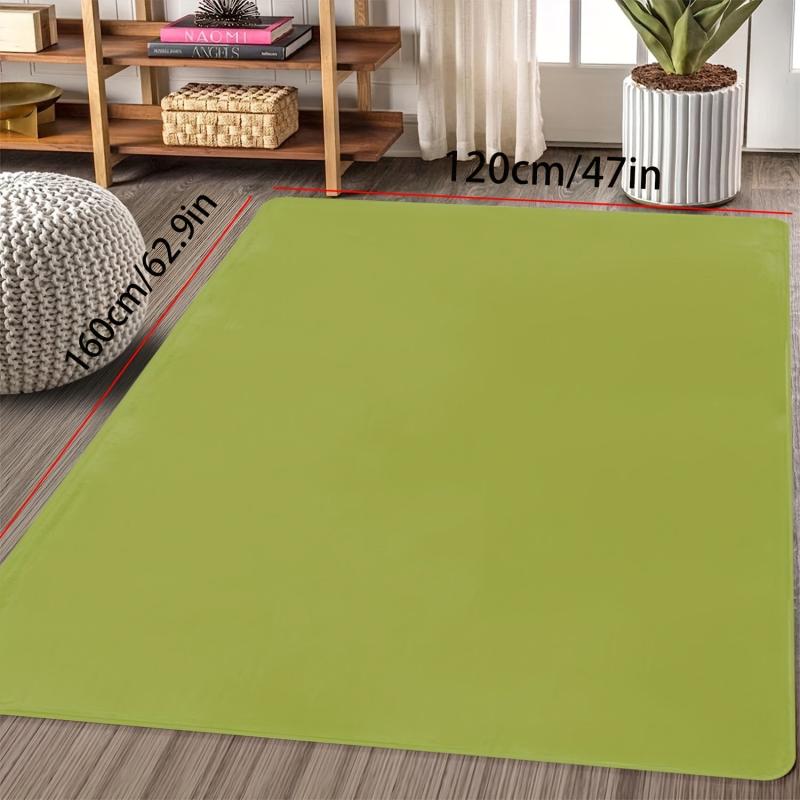 Pure Green Carpet for Home Living Room Bedroom Decorative Floor Mat
