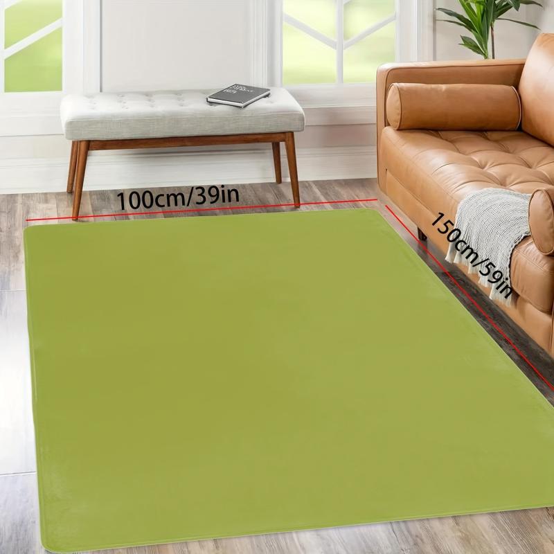Pure Green Carpet for Home Living Room Bedroom Decorative Floor Mat