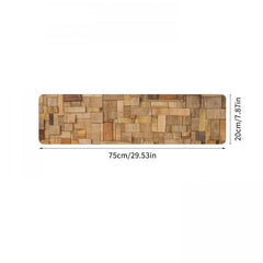 Wooden Board Print Stair Mat Non-slip Carpet 76.2cm x 20cm