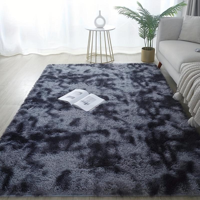 Large Light Grey Shaggy Rug for Living Room