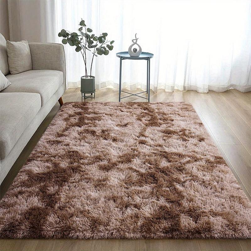 Large Light Grey Shaggy Rug for Living Room