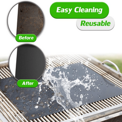 2pcs Non stick BBQ Grill Mat Baking Mat Heat Resistant Cooking Grilling Sheet