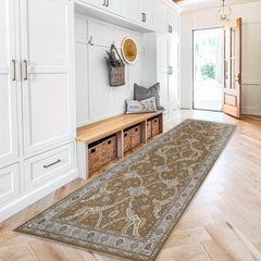Boho Floral 2'X10' Runner Rug Extra Long Non Slip Washable Stair Carpet