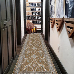 Boho Floral 2'X10' Runner Rug Extra Long Non Slip Washable Stair Carpet