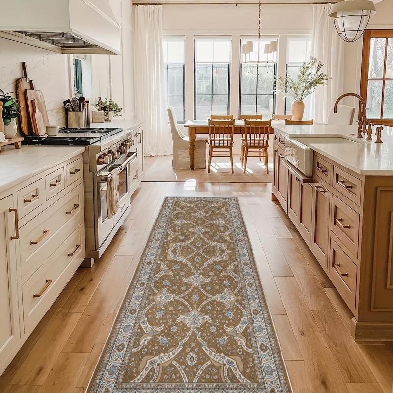 Boho Floral 2'X10' Runner Rug Extra Long Non Slip Washable Stair Carpet