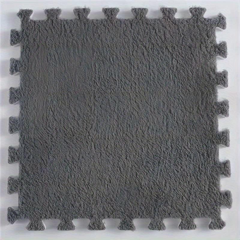 12pcs Plush Puzzle Foam Floor Mat Square Interlocking Carpet Fluffy Area Rug