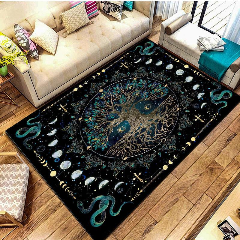 Vintage Viking Life Tree Snake Carpet Machine Washable Soft Carpet