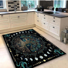 Vintage Viking Life Tree Snake Carpet Machine Washable Soft Carpet