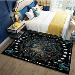 Vintage Viking Life Tree Snake Carpet Machine Washable Soft Carpet