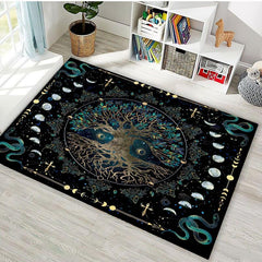 Vintage Viking Life Tree Snake Carpet Machine Washable Soft Carpet