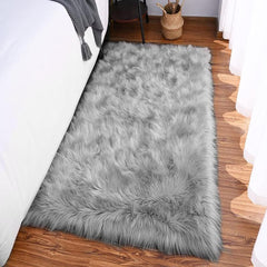Soft Grey Shaggy Area Rug for Bedroom and Living Room Non Slip Floor Mat