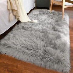Soft Grey Shaggy Area Rug for Bedroom and Living Room Non Slip Floor Mat