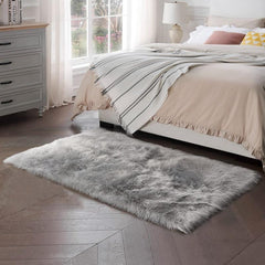 Soft Grey Shaggy Area Rug for Bedroom and Living Room Non Slip Floor Mat