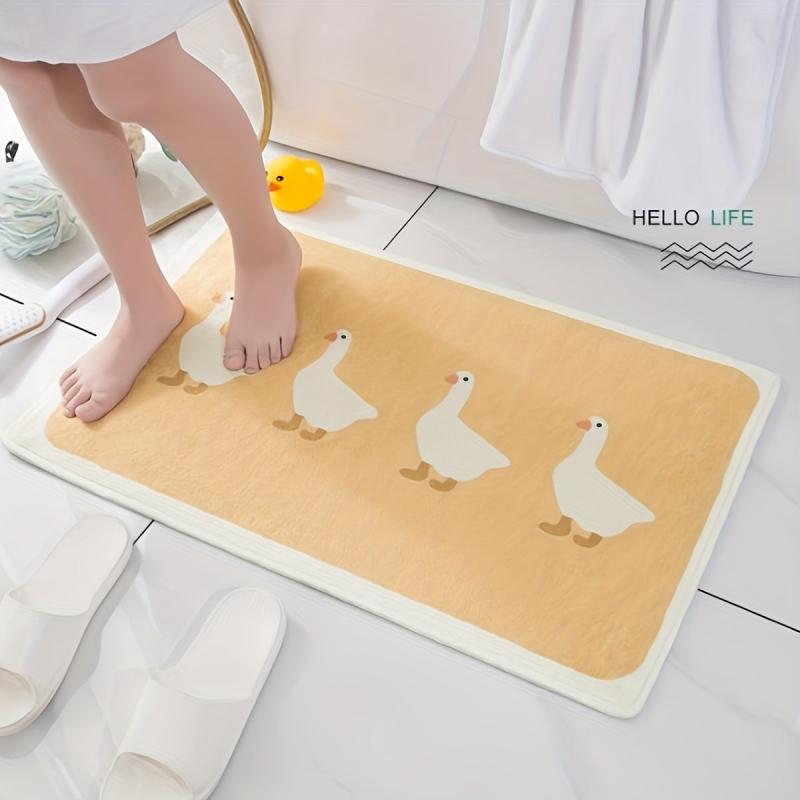 1pc Cashmere Print Bathroom Non slip Floor Mat Room Decor