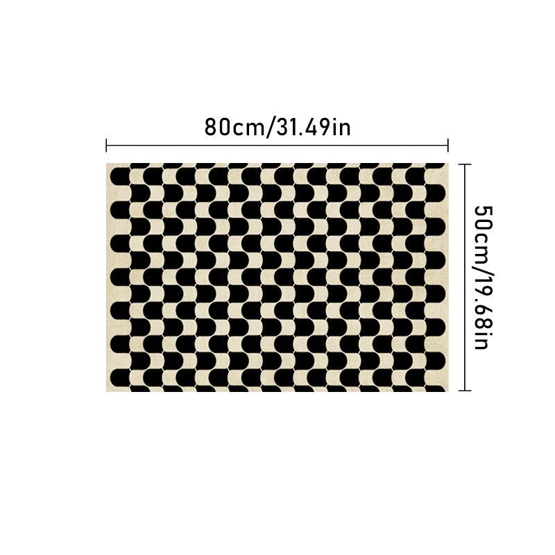 French Retro Checkerboard Rug Plush Carpet