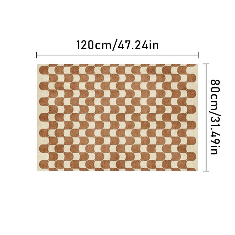 French Retro Checkerboard Rug Plush Carpet