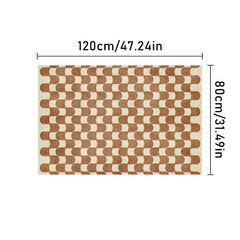 French Retro Checkerboard Rug Plush Carpet