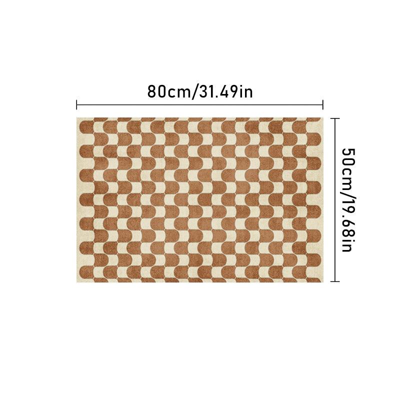 French Retro Checkerboard Rug Plush Carpet
