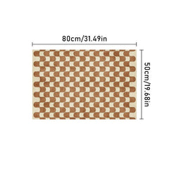 French Retro Checkerboard Rug Plush Carpet