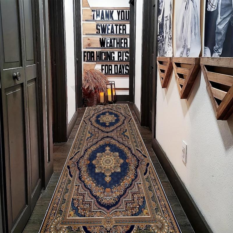 Vintage Boho 2'X10' Runner Rug Soft Non Slip Machine Washable Stair Carpet