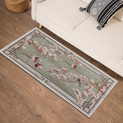 Non Slip Flower Pattern Cashmere Carpet for Living Room - Soft and Cozy