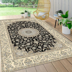 Waterproof Reversible Outdoor Rug Mat Vintage Boho Style Machine Washable