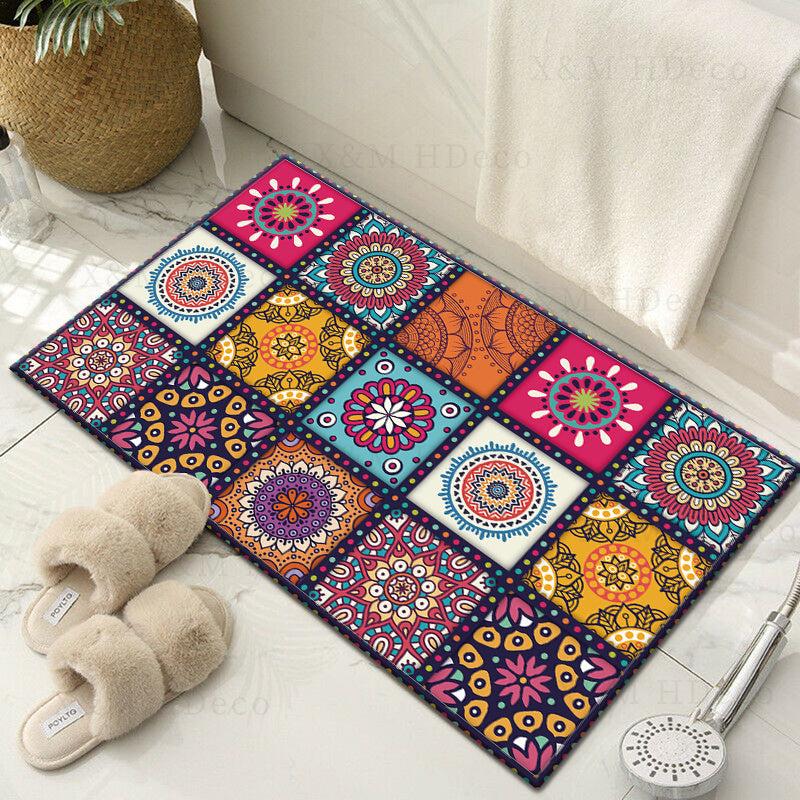 Moroccan Style Non-slip Floor Mat 40x60cm Stain Resistant Bath Mat