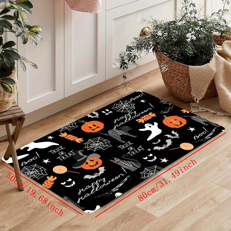 Halloween Pumpkin Ghost Kitchen Floor Mat Anti Slip Hallway Balcon Polyester Car