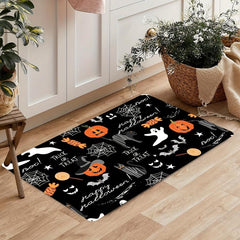 Halloween Pumpkin Ghost Kitchen Floor Mat Anti Slip Hallway Balcon Polyester Car