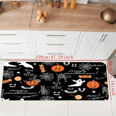 Halloween Pumpkin Ghost Kitchen Floor Mat Anti Slip Hallway Balcon Polyester Car