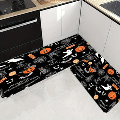 Halloween Pumpkin Ghost Kitchen Floor Mat Anti Slip Hallway Balcon Polyester Car