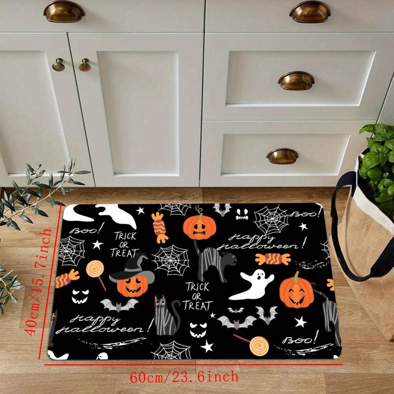 Halloween Pumpkin Ghost Kitchen Floor Mat Anti Slip Hallway Balcon Polyester Car
