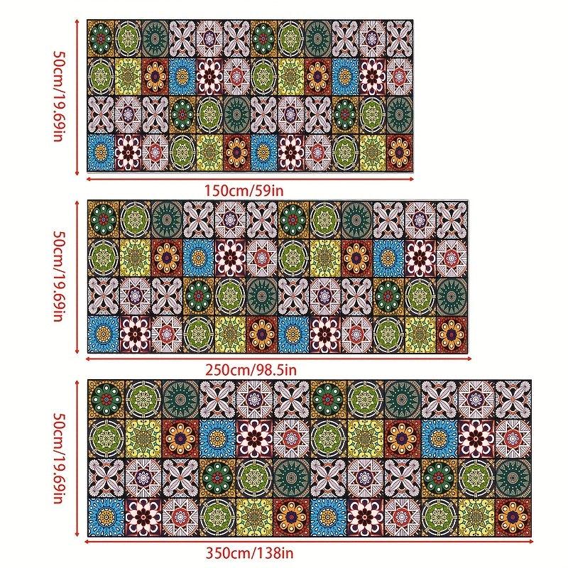 Washable Boho Runner Carpet Non-Slip for Corridors Living Rooms Waterproof