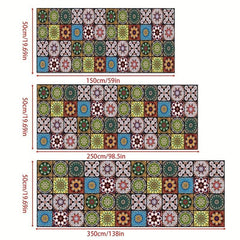 Washable Boho Runner Carpet Non-Slip for Corridors Living Rooms Waterproof