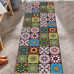 Washable Boho Runner Carpet Non-Slip for Corridors Living Rooms Waterproof
