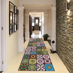 Washable Boho Runner Carpet Non-Slip for Corridors Living Rooms Waterproof