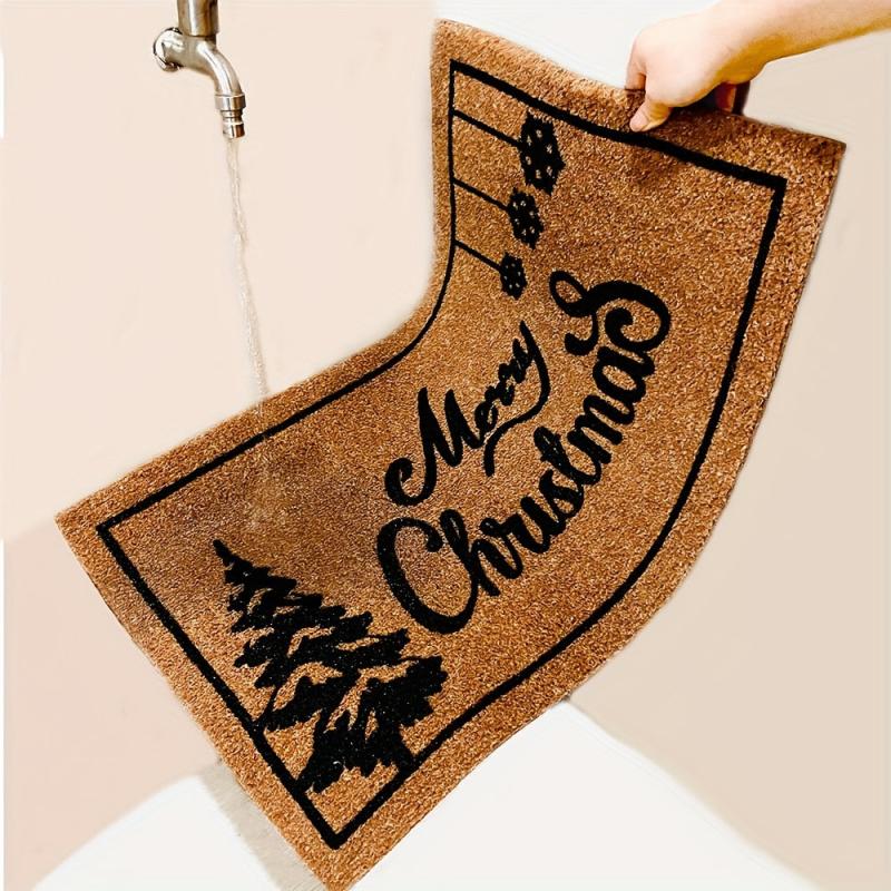 Christmas Door Mat Outdoor Merry Christmas Doormat with Non Slip Backing
