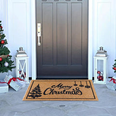 Christmas Door Mat Outdoor Merry Christmas Doormat with Non Slip Backing