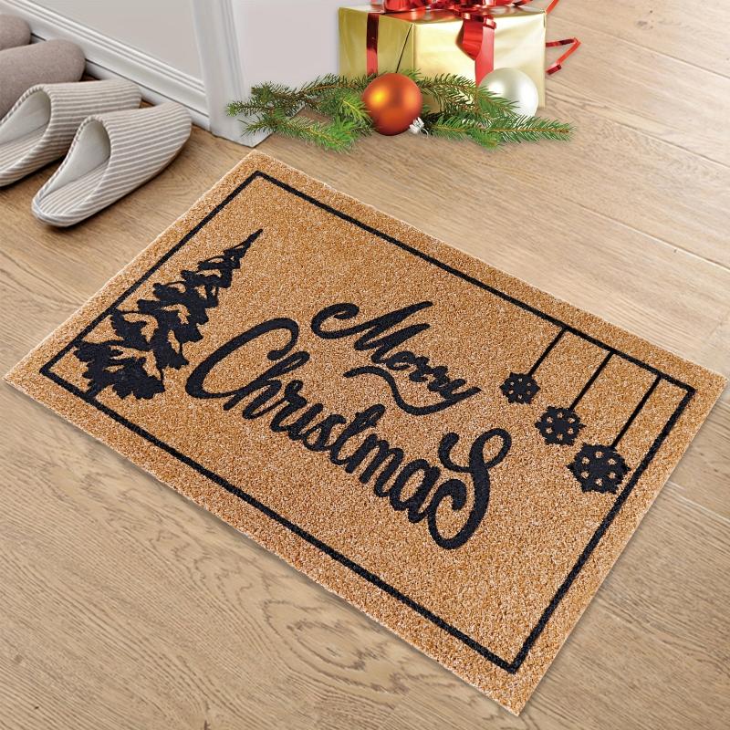 Christmas Door Mat Outdoor Merry Christmas Doormat with Non Slip Backing