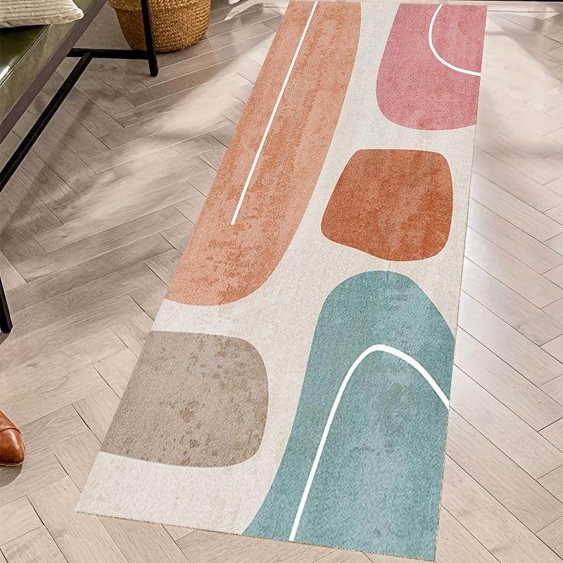 Abstract Runner Rug Soft Non Slip Hallway Kitchen Mat