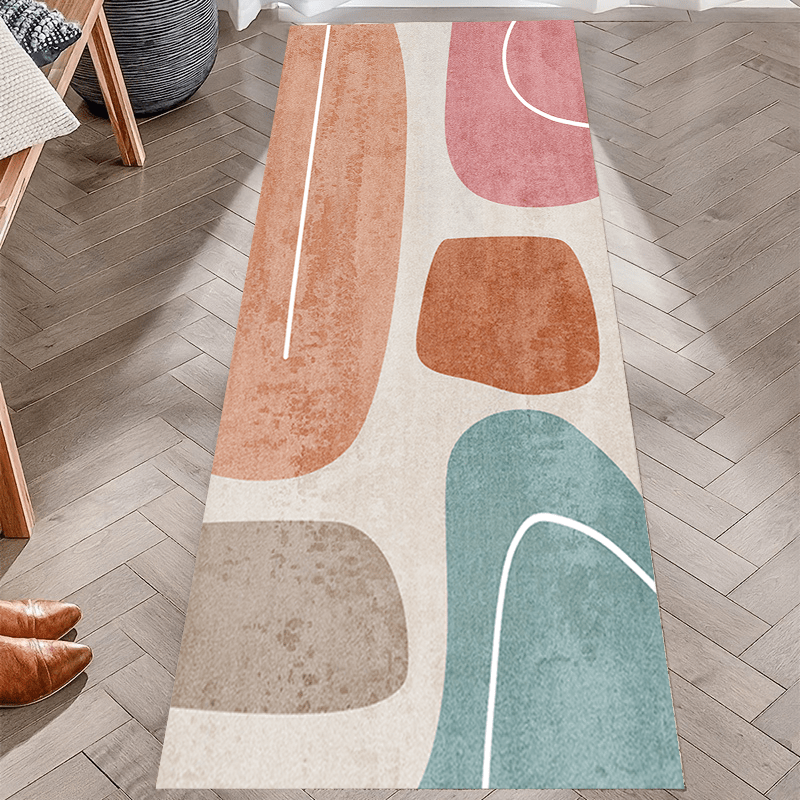 Abstract Runner Rug Soft Non Slip Hallway Kitchen Mat