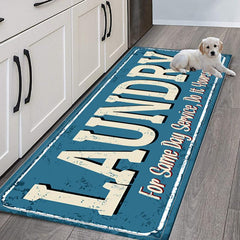 Waterproof Laundry Room Runner Rug 3D Laundry Dog Printed Carpet Mat Non Slip