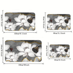 Lotus Flower Printed Carpet Soft and Stylish Living Room Rug