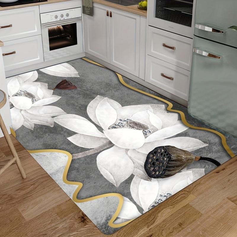 Lotus Flower Printed Carpet Soft and Stylish Living Room Rug