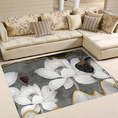 Lotus Flower Printed Carpet Soft and Stylish Living Room Rug