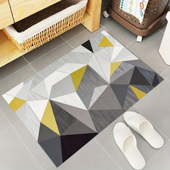 Gray Geometric Floor Mat Non Slip Entry Door Porch Carpet Water Absorbing Mat