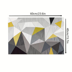 Gray Geometric Floor Mat Non Slip Entry Door Porch Carpet Water Absorbing Mat