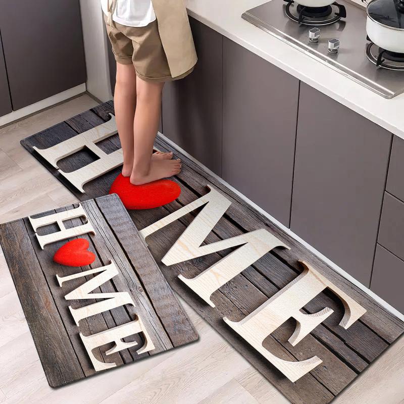 HOME Letter Print Kitchen Mat Entrance Door Mat Home Hallway Floor Decor Living