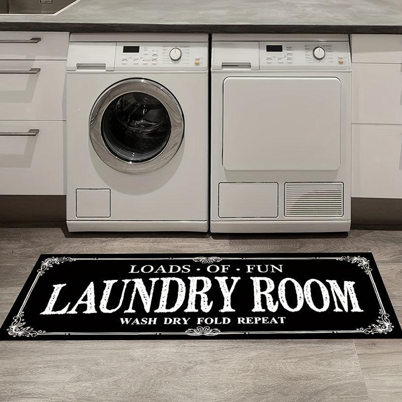 1pc Flannel Laundry Room Rug Non Slip Mat