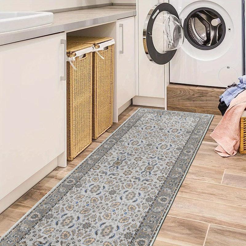 Long Polyester Rug Laundry Room Rug Oriental Hallway Runner Kitchen Mat Soft Non